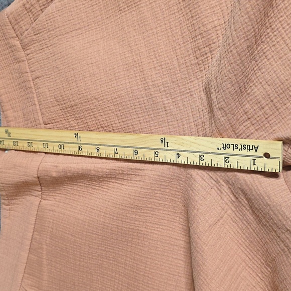 Rachel Comey Mauve Rose Seersucker Texture Side Zip Preppy Wide-Leg Cropped 6 - Picture 9 of 13